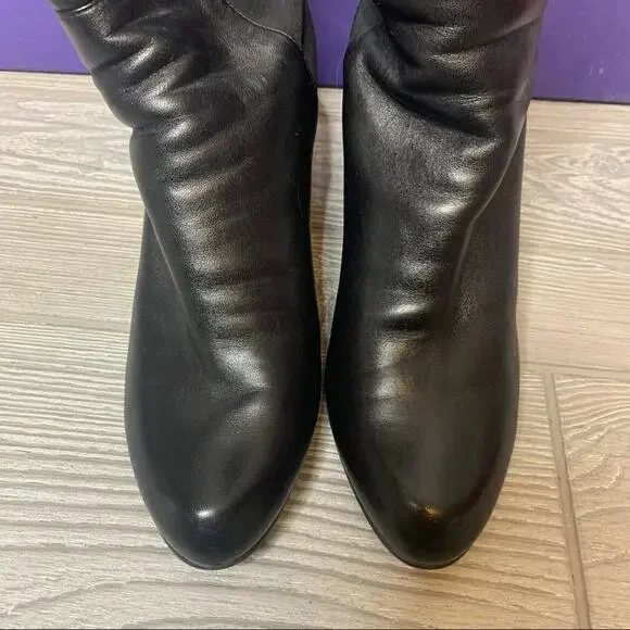 Stuart Weitzman demiwedge 5050 Nappa black leather boots sz 9